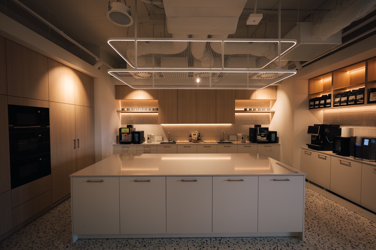 Modern shared kitchen in the Kraków office